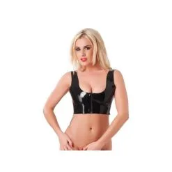 BRASSIERE LATEX NOIR + ZIP
