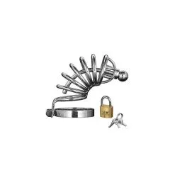 CAGE DE CHASTETE 6 ANNEAUX + TIGE URETRALE