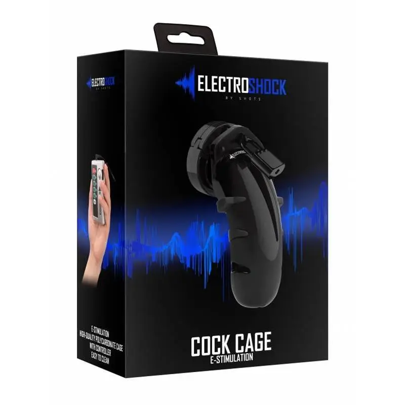 CAGE DE CHASTETÉ E-STIM NOIRE + BOITIER – Image 3