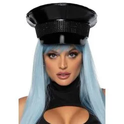 CASQUETTE MILITAIRE VINYLE NOIR