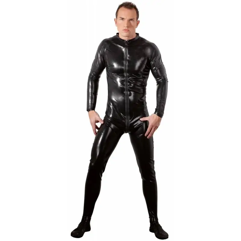 CATSUIT LATEX NOIR POUR HOMME – Image 3