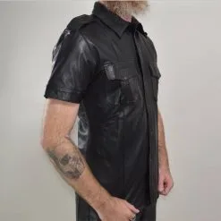 CHEMISE UNIFORME CUIR NOIR Taille L