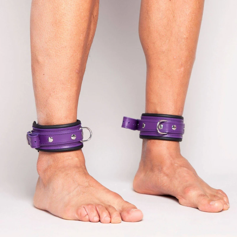 CHEVILLÈRES CUIR NOIR + LILAS 5CM – Image 6