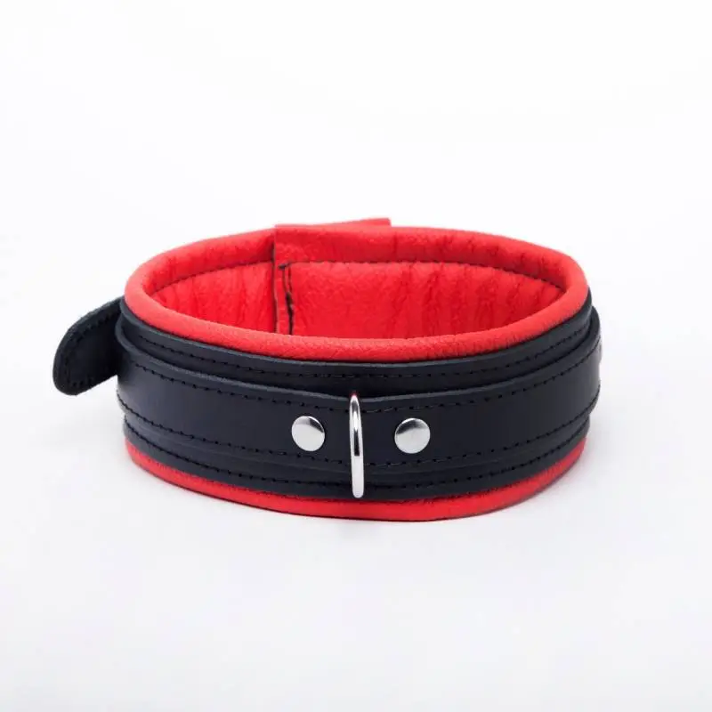 COLLECTION DEMONIA COLLIER CUIR NOIR + ROUGE 5cm – Image 4