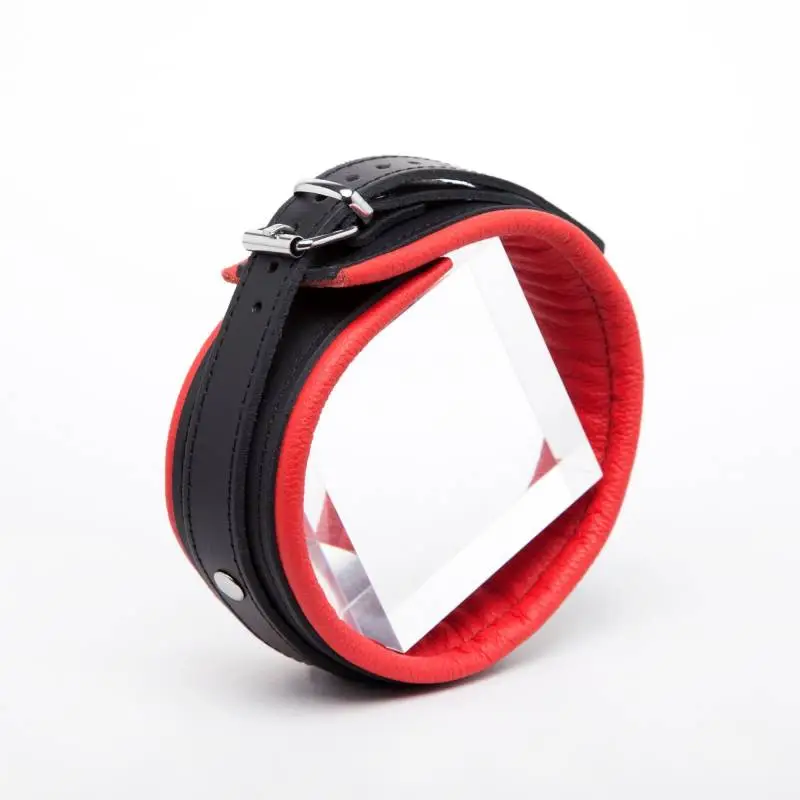 COLLECTION DEMONIA COLLIER CUIR NOIR + ROUGE 5cm – Image 6