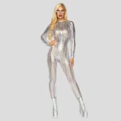 Combinaison Argenté Découpée Au Laser