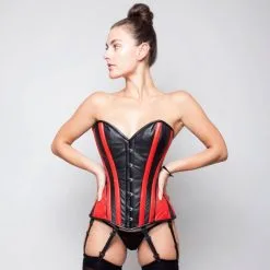 Corset Cuir Noir Et Rouge