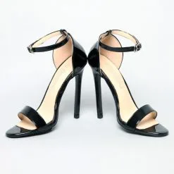 Escarpins Ouverts Vinyle Noir