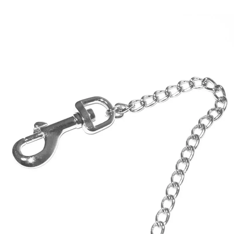 COLLECTION DEMONIA LAISSE CUIR NOIR CHAINE 80cm – Image 3