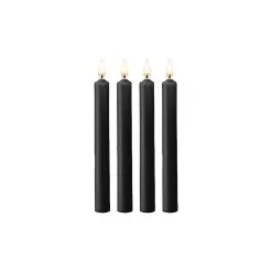 LOT 4 BOUGIES PARAFFINE LONGUES NOIR