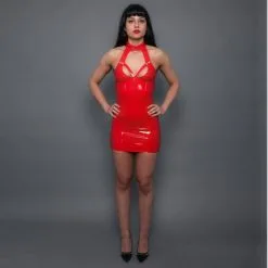 MARIA ROBE VINYLE ROUGE