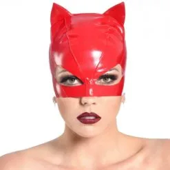 Patrice Catanzaro MASQUE PETIT CHAT VINYLE ROUGE