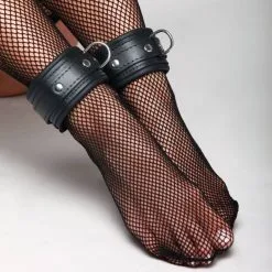 COLLECTION DEMONIA MENOTTES CHEVILLES CUIR NOIR - 5cm