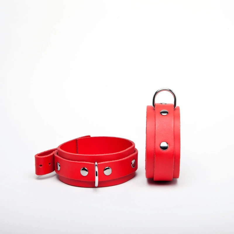 MENOTTES CUIR ROUGE FIN BASIC – Image 3