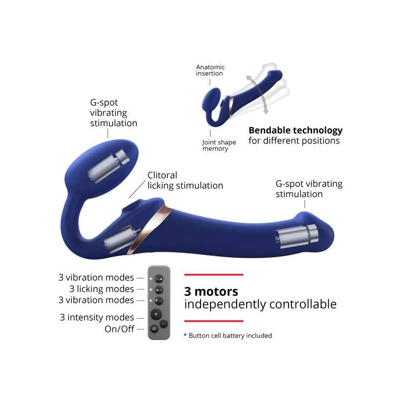 MULTI ORGASM-STRAP ON BENDABLE S-BLEU NUIT – Image 4