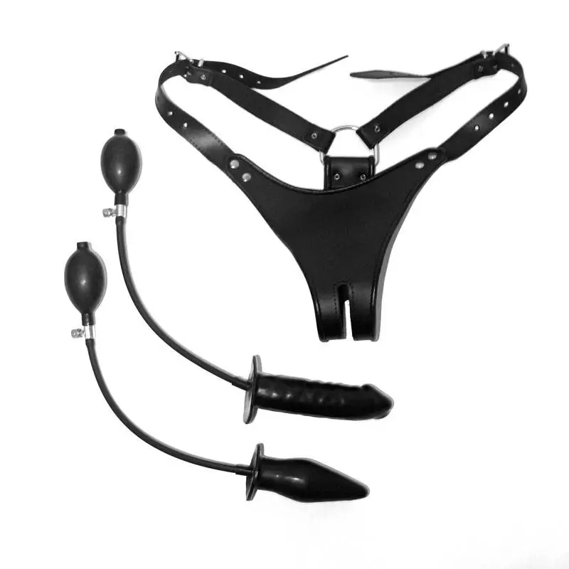 STRING CUIR GODE ET PLUG INTERNES GONFLABLES – Image 3