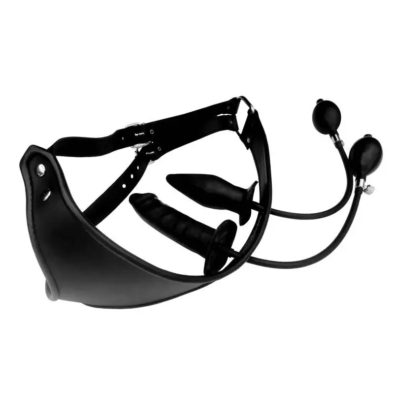 STRING CUIR GODE ET PLUG INTERNES GONFLABLES