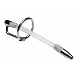 TIGE URETRALE STAINLESS ET SILICONE + 2 ANNEAUX